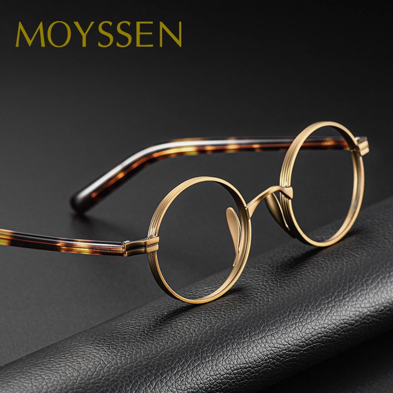 Japan Luxury Brand Design Handmade Men Vintage Titanium Round Frame Eyeglasses Women Premium Retro Style Optical Myopia Glasses