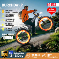 BURCHDA R5PRO 26’ Folding Adult electric bicycle 48V20AH Li-ion Battery 1500W Fatbike Motorcycle 50KM/H Electric Mountain Bike