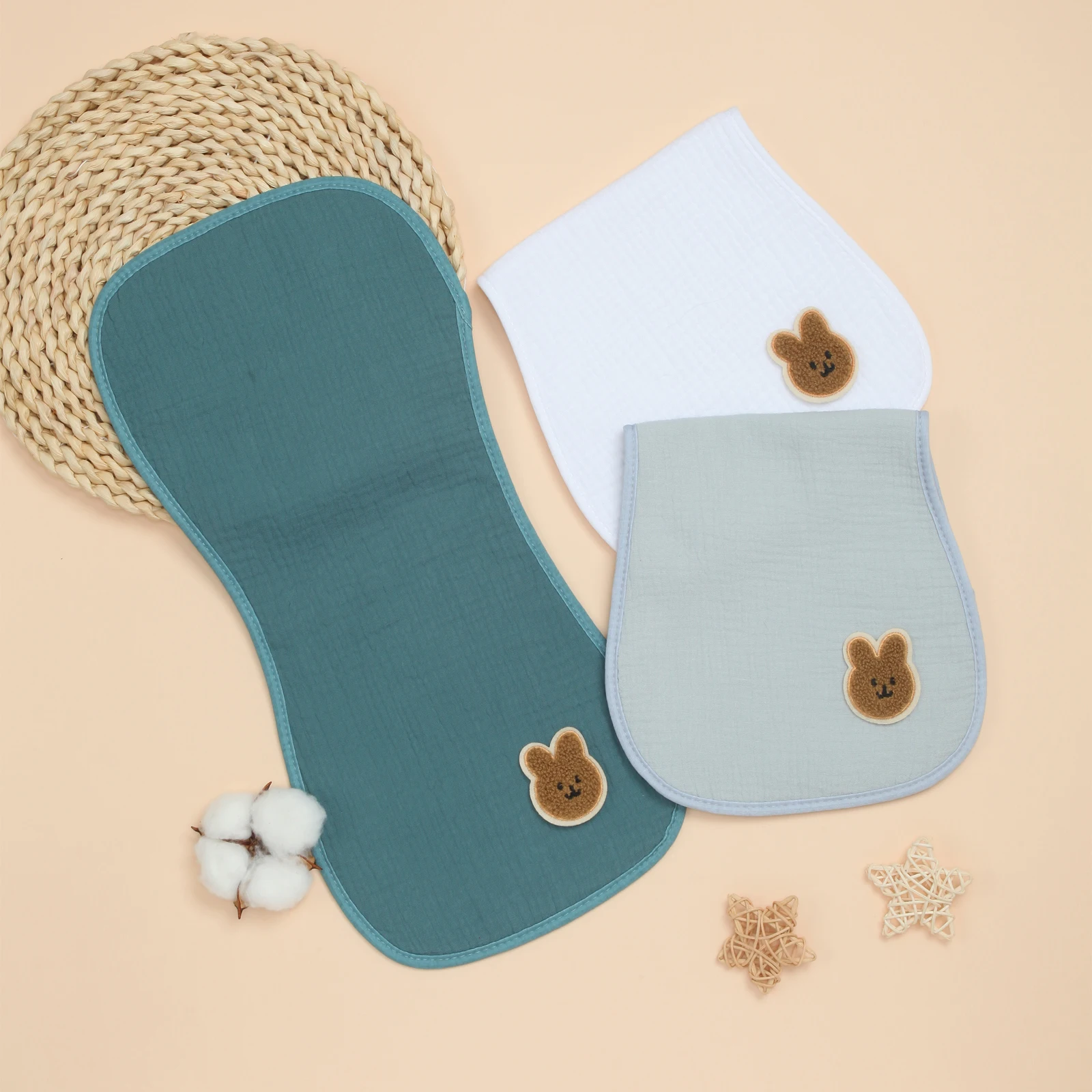 

Baby Burp Cloths - 3 Pack Soft Cotton Absorbent Milk Spit Up Rags - Burping Cloths for Newborn, Girls Boys