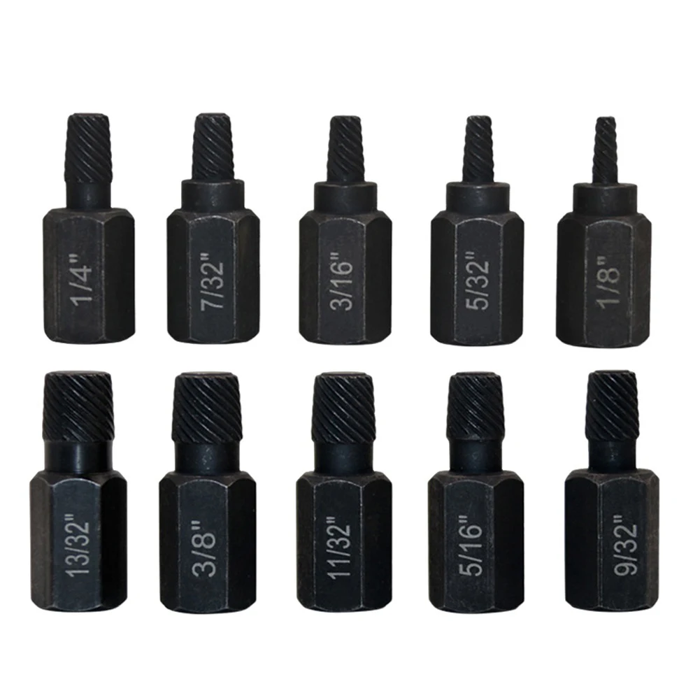 

10pcs Screw Extractor Tool Set with Alloy Steel Hardened Extractors for Removing Damaged Screws from Various Materials