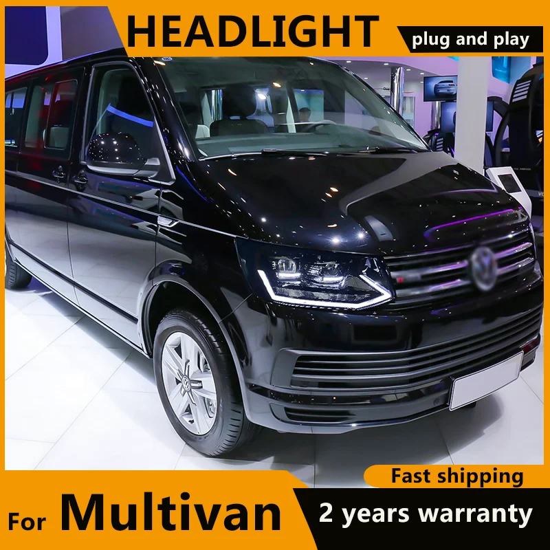 For Volkswagen Caravelle T5 ALL LED Headlights VW Multivan T5 Dynamic Turn Signal Dual LED lens High Low Beam Headlight Assembly