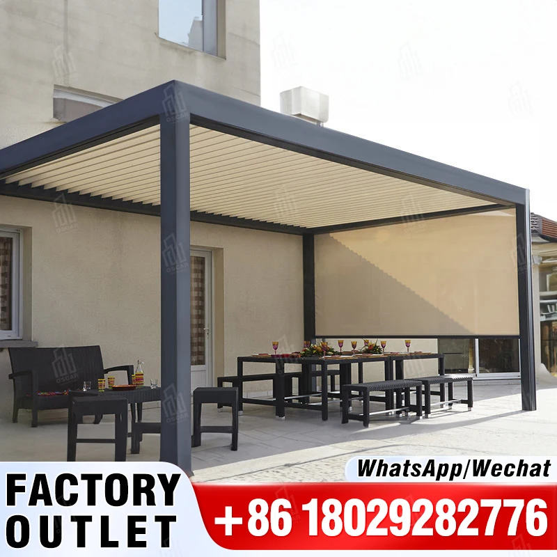 Customizable Garden Outdoor Retractable Roof PVC Pergola