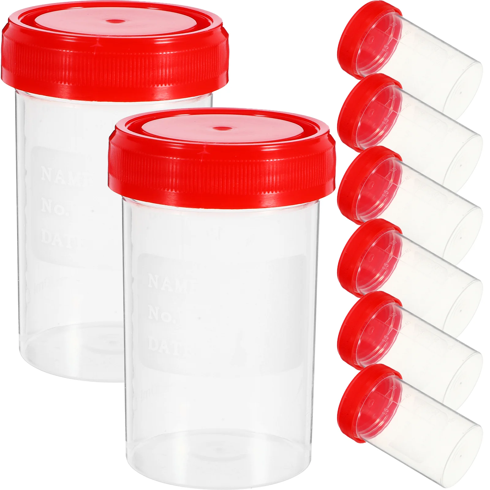 20Pcs Practical Plastic Specimen Cup Urine Container 60ml EO without Laboratory Medical Use (Random Color)