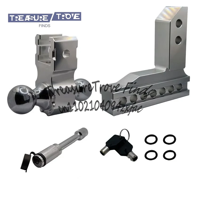 

6-дюймовый регулируемый рычаг прицепа из алюминиевого сплава, легкий автомобильный крюк, буксировочный двойной шариковый автомобильный крюк для прицепа, 6 дюймов с 1 замком