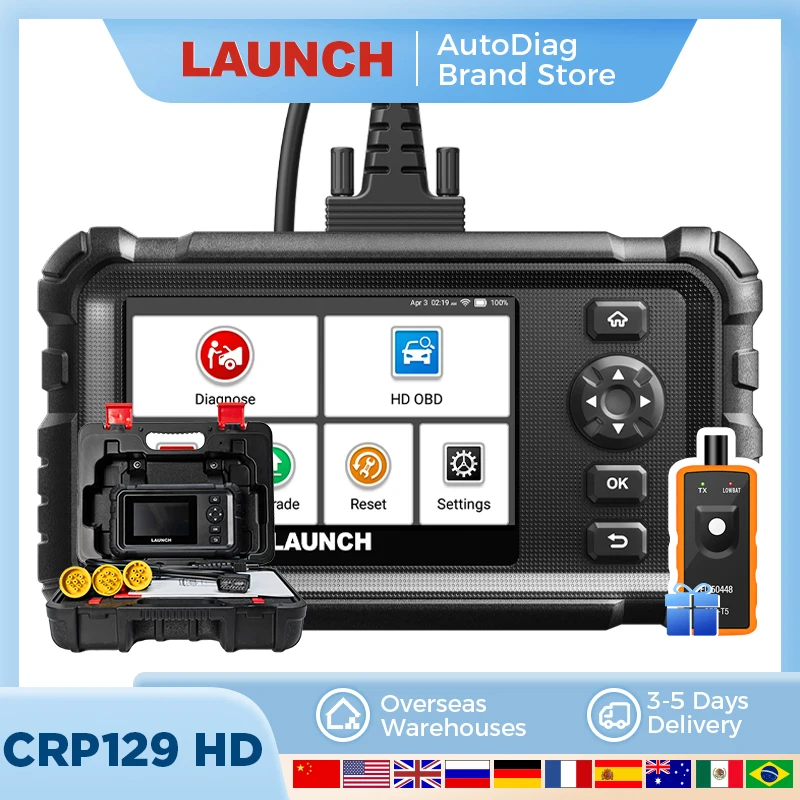 LANCIO CRP129 HD Scanner per camion pesanti Sistema completo Strumento di scansione diesel Versione globale Strumento diagnostico per camion 24V