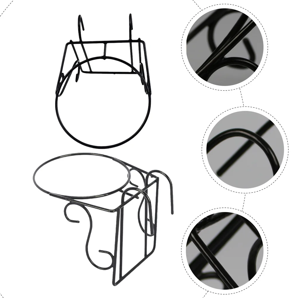 

2Pcs Orchid Pot Hanging Stand Durable Rail Planter Baskets Balcony Flowerpot Rack Black Plant Stand Hanging Bonsai Rack