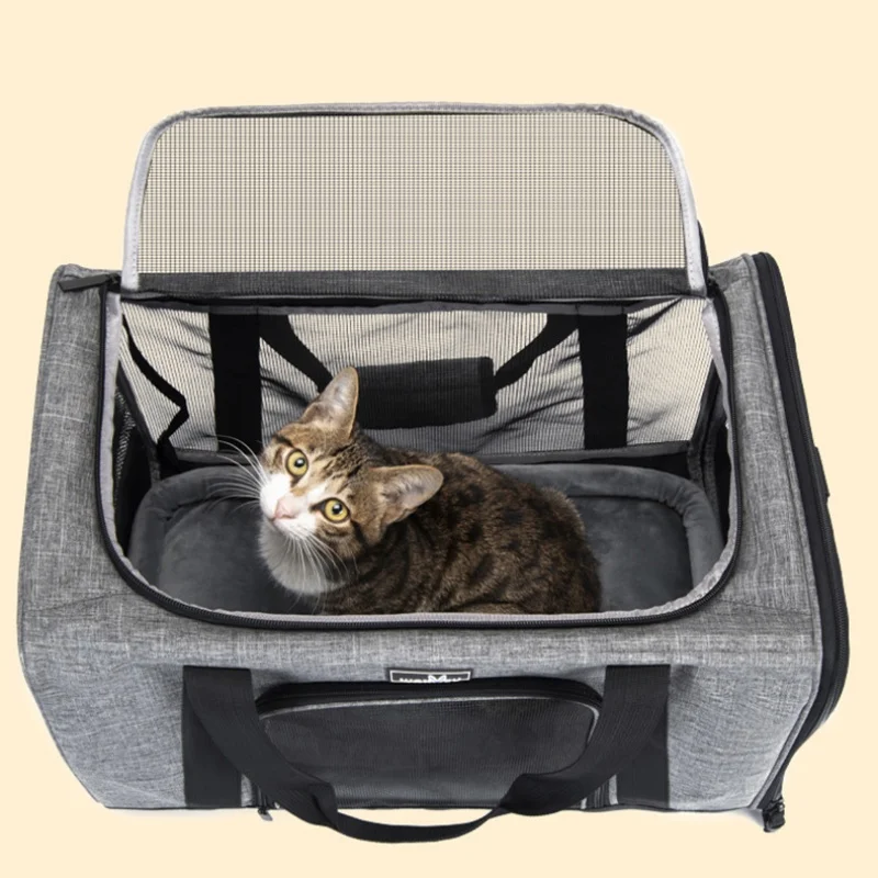 

Pet carrier bag breathable mesh design Airline Approved pet bag soft-sided Puppy pet dog carrier