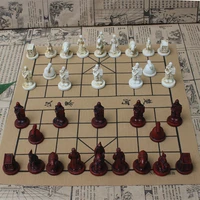 New Chess Board Games New Quality Traditional Chinese Chess Game Set Resin Chess Pieces Soft Chessboard Archaize Retro 2