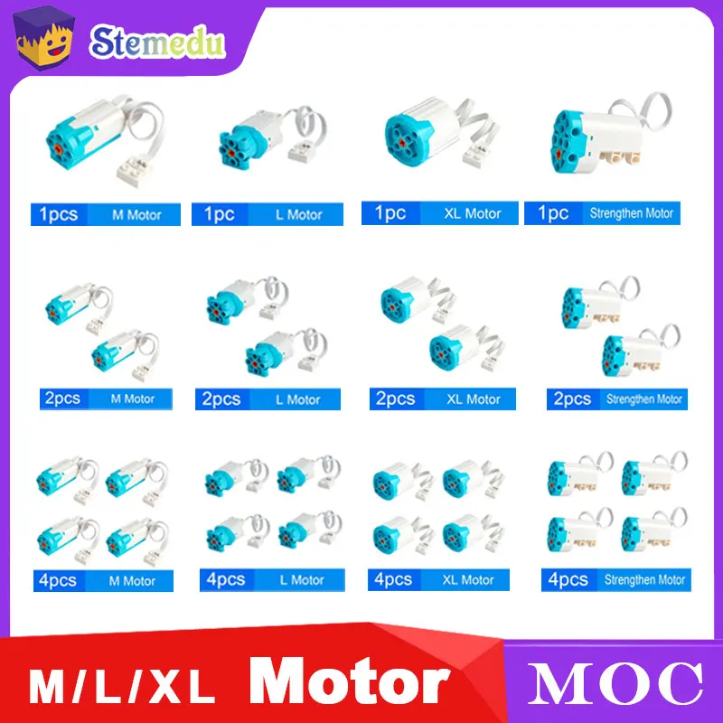 Servomotor M/XL/L con función de potencia de alta velocidad para bloques de construcción, Motor RC reforzado