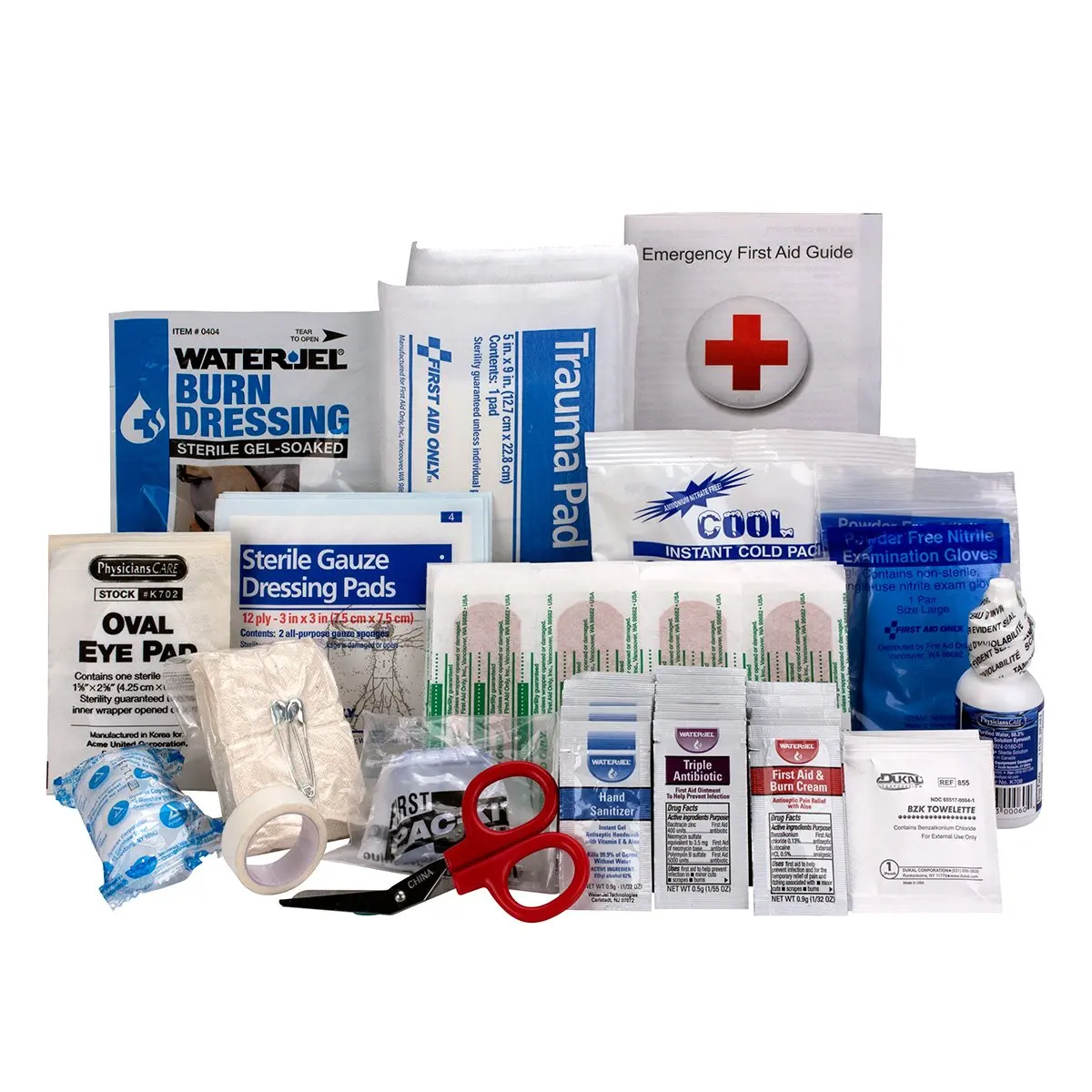 

25-Person Emergency First Aid Kit Refill Supplies, 89 Pieces for Business and Office Use