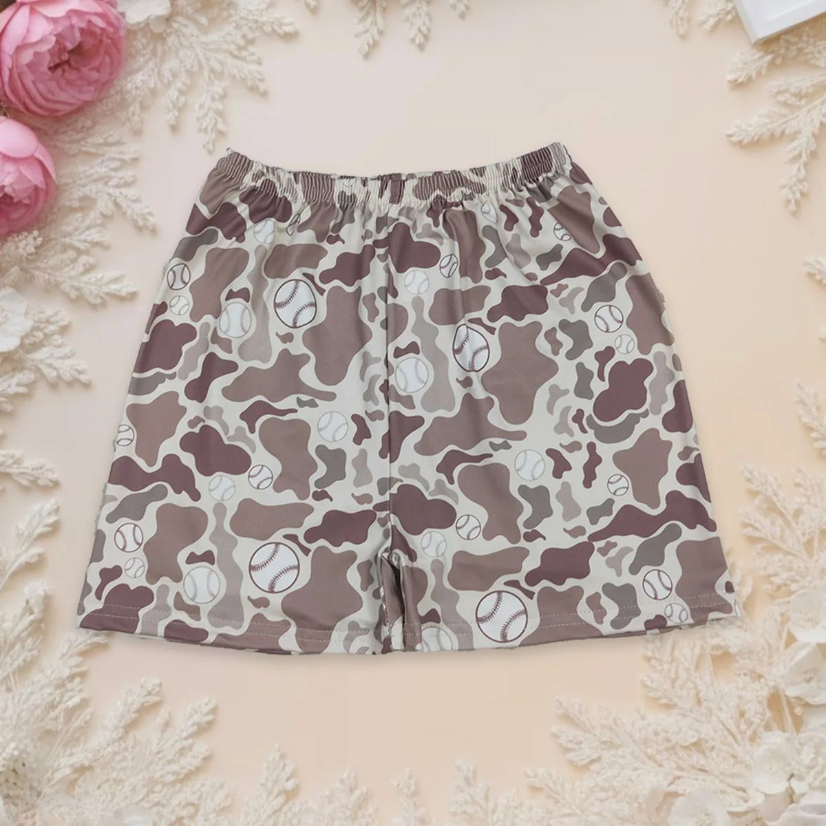 

Детские камуфляжные бейсбольные мячи цвета хаки для маленьких мальчиков, шорты, нижняя одежда, модная удобная детская повседневная одежда для малышей, одежда оптом