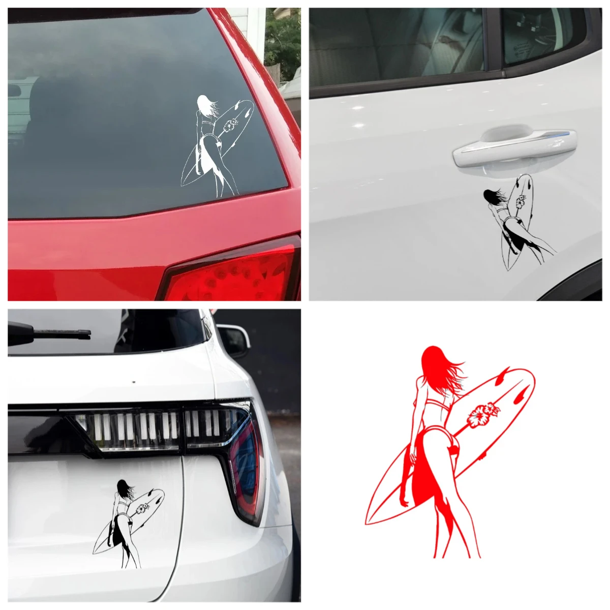 

Surf Girl Car Sticker - Waterproof Vinyl Decal for Bumper, Window, Body, Laptop, Vibe Decor