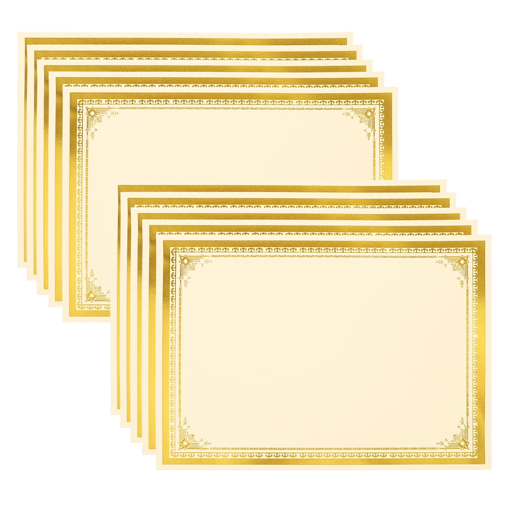 

35 Pcs Foil Certificate Paper Blank Diploma for Printing Business Certificate Printing Paper Student Awards Graduation Card