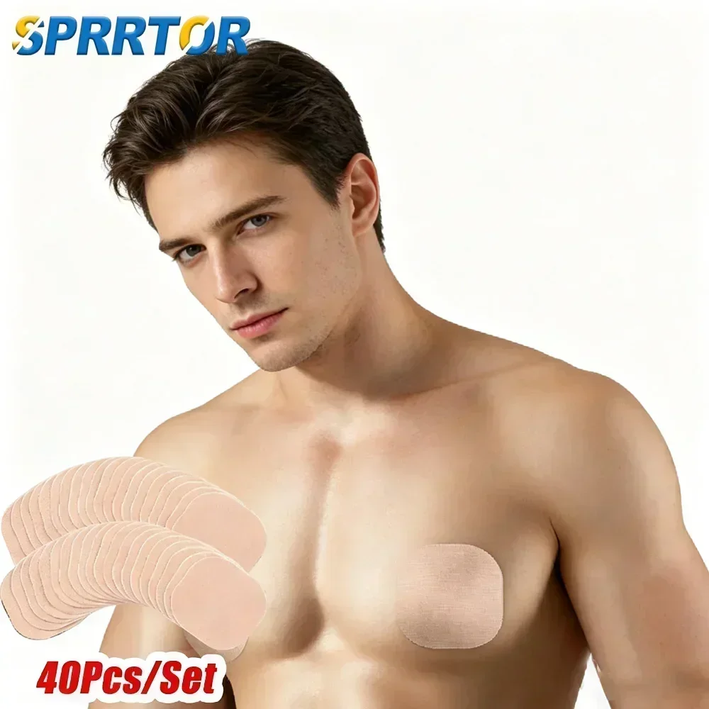 40PCS Nipple Cover Disposable Breast Patch for Men Invisible Ultra-thin Anti-bulge Nipple Stickers Soft Waterproof Chest Patches