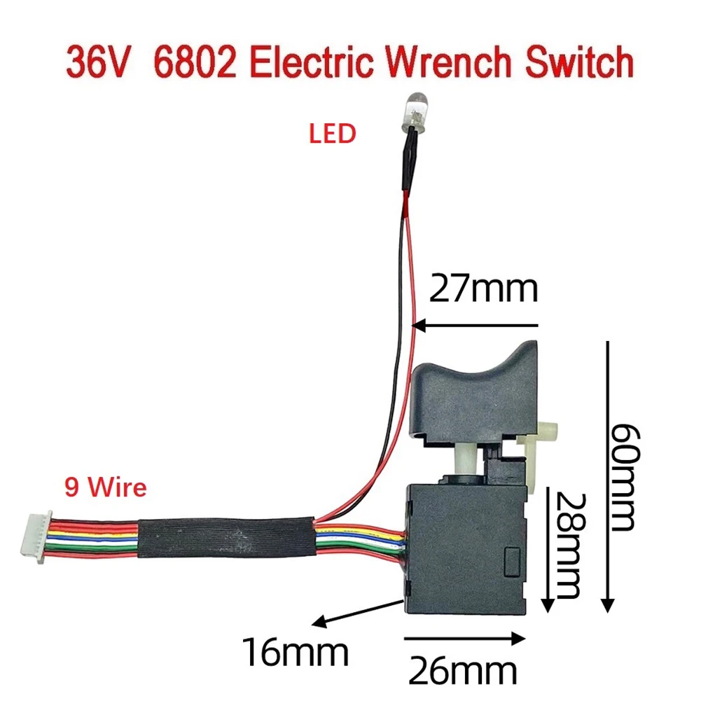 Trigger Switch Light Long Service Life Cordless Electric Speed Control Trigger Switch 36V Wrench Switch Usage Convenient