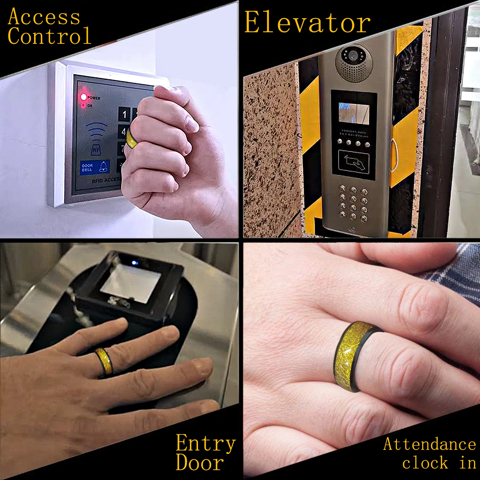 13.56mHz M1 Classic 1K S50 Chip Ceramic Smart Ring for Access Control and Cabinet Lock Keys Cards,Compatible with 14443 Protocol
