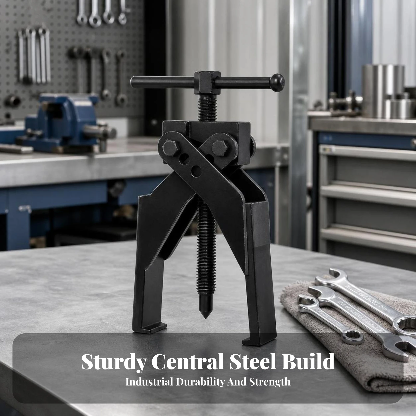 Two-Jaw Puller Adjustable Jaw Puller with T-Handle Tool Compact Corrosion-Resistant for Mechanics, Garage, Workshop