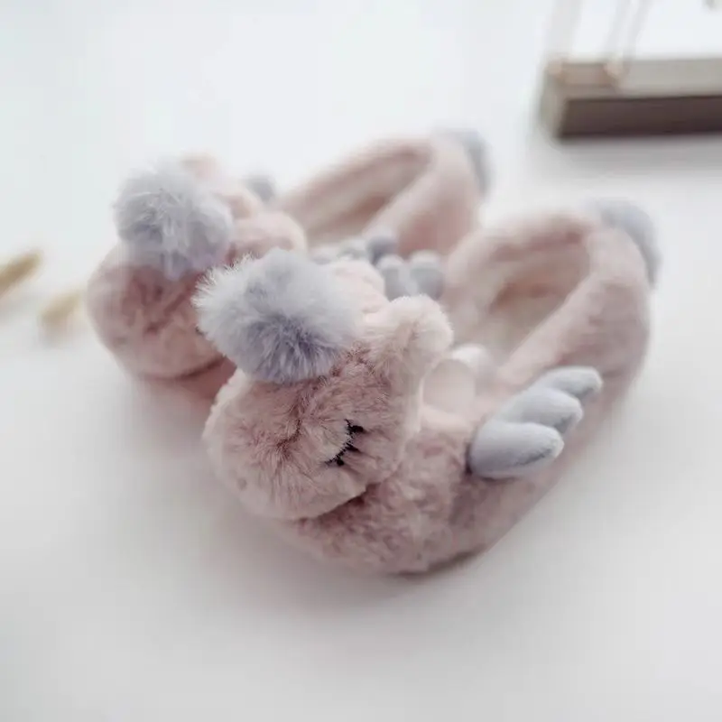 الشتاء لطيف يونيكورن على شكل المرأة المنزل الخريف والشتاء أفخم النعال الدافئة الكبار المنزل الأحذية القطنية