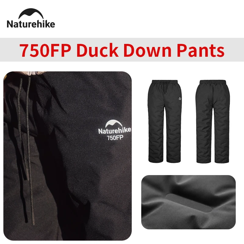 Naturehike Outdoor Windproof Duck Down Pants 90% 750FP Hiking Climbing Winter Travel Snow Keep Warm Trousers Waterproof 2026 New