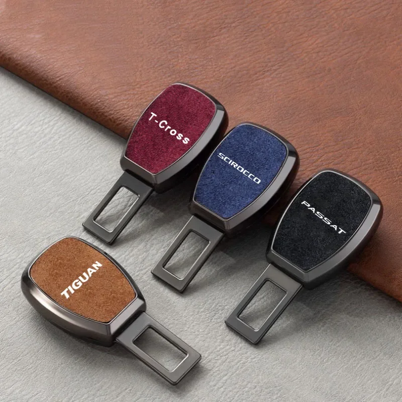 

Car Interior chamois Seat belt Clip Metal Extenders Car Accessories For Volkswagen VW PASSAT SCIROCCO TIGUAN T-CROSS