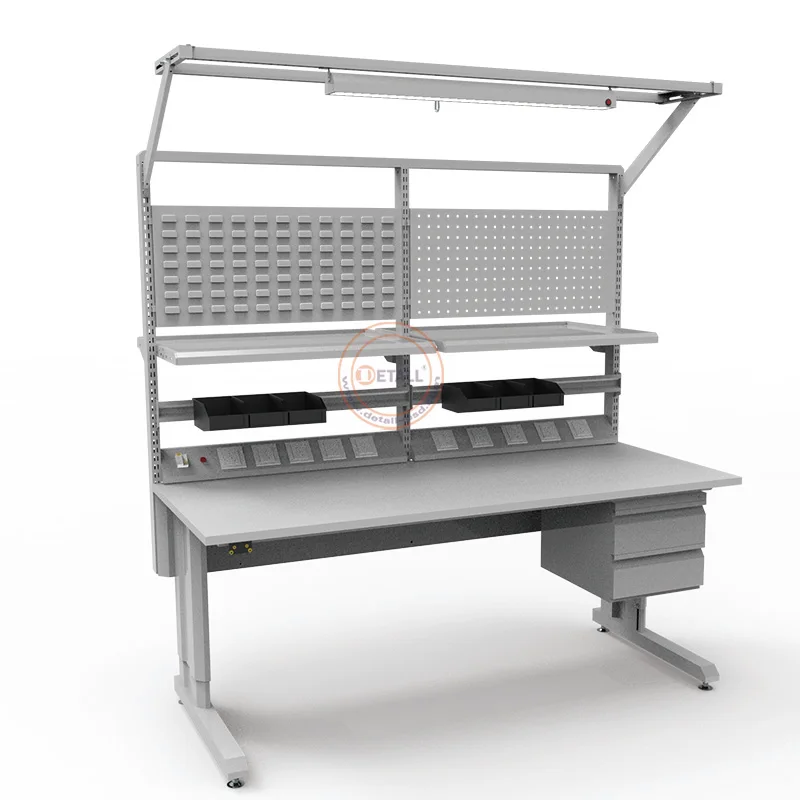 ESD-geleidende koudgewalst stalen modulaire werkbank met hoge slijtvastheid voor gebruik in magazijnen en compatibel met motoren