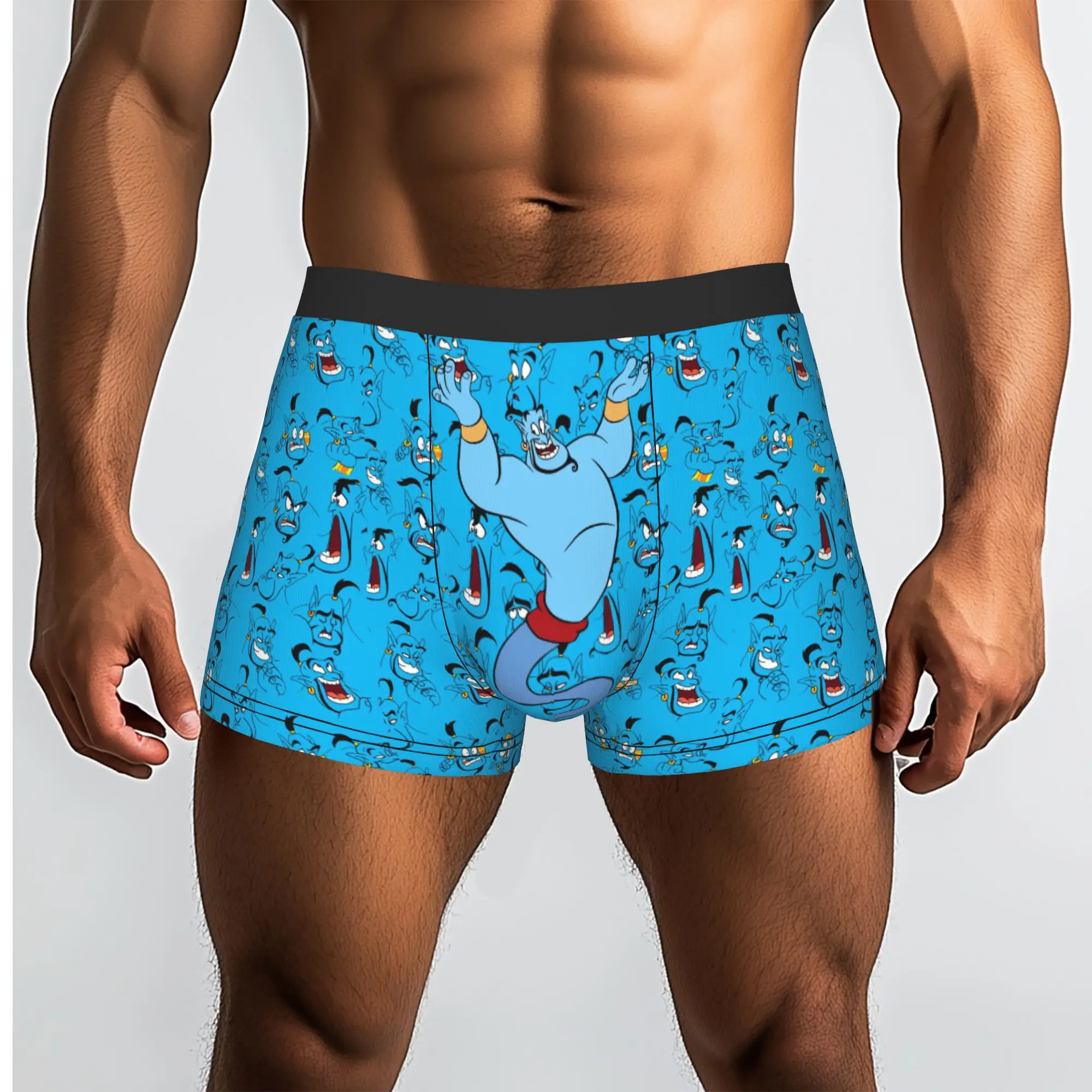 Custom Cute Cartoon A-Aladdin Underwear Men Stretch  Boxer Briefs Shorts Panties Soft Underpants For Male