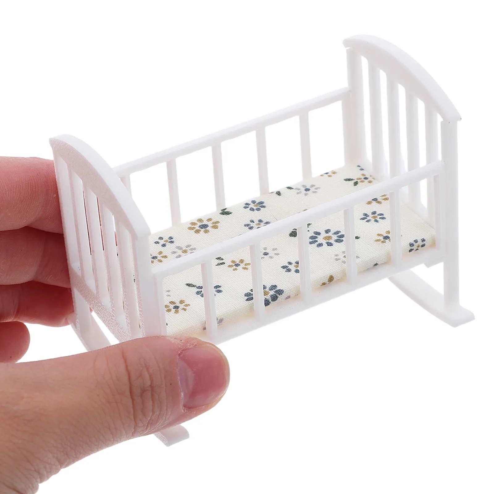 

Furniture Baby Cradle Dollhouse Bedroom Dolly Beds Miniatures Khaki Babydoll Crib