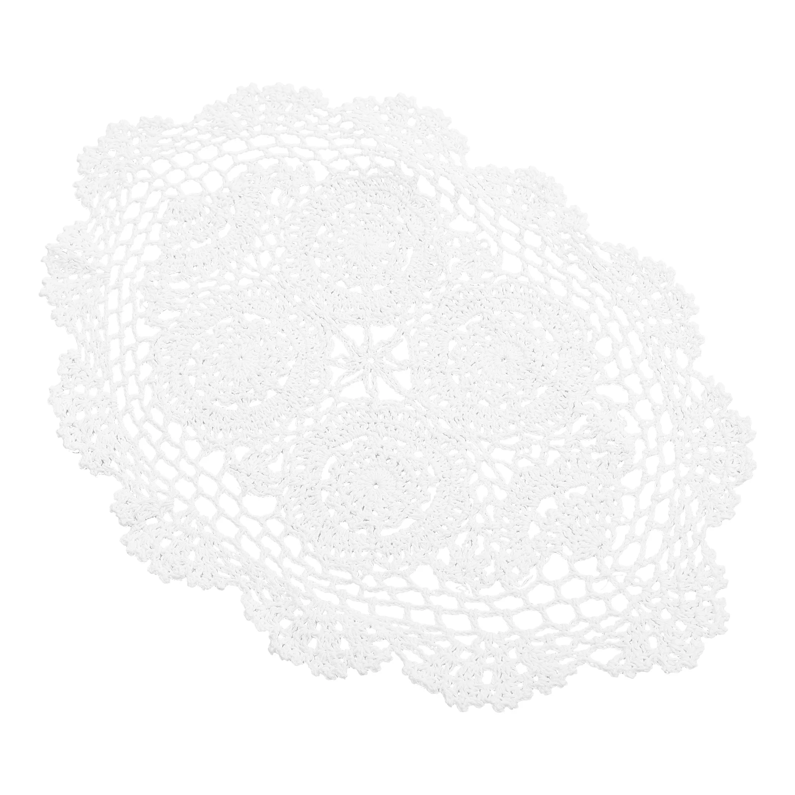 

Cotton Crochet Placemat Farmhouse Lace Table Mat Decorative Craft Tableware Pad For Home Wedding Decoration