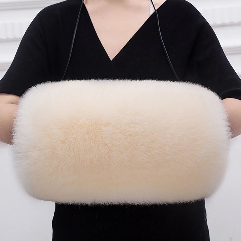 Women Winter Muff Fluffy Hand Warmer Thicken Faux Fur Warm Gloves Soft Winter Warm Fur Mittens Warm Sleeve