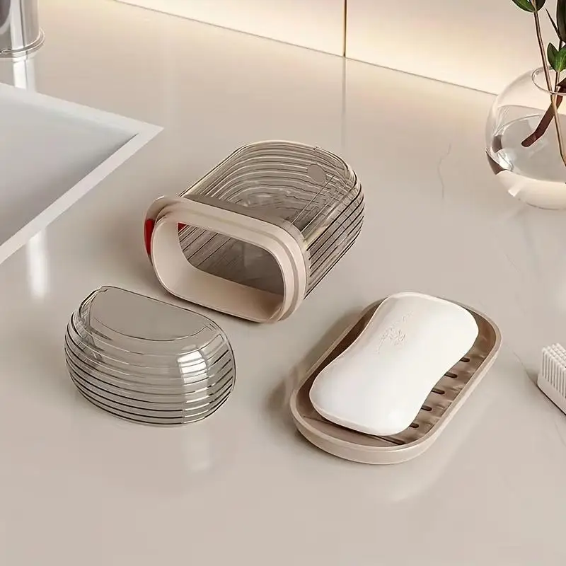 Portable Sealed Drainable Soap Box With Lid Creative Travel Soap Case For Business Trip Bathroom Waterproof Bathroom Soap Box