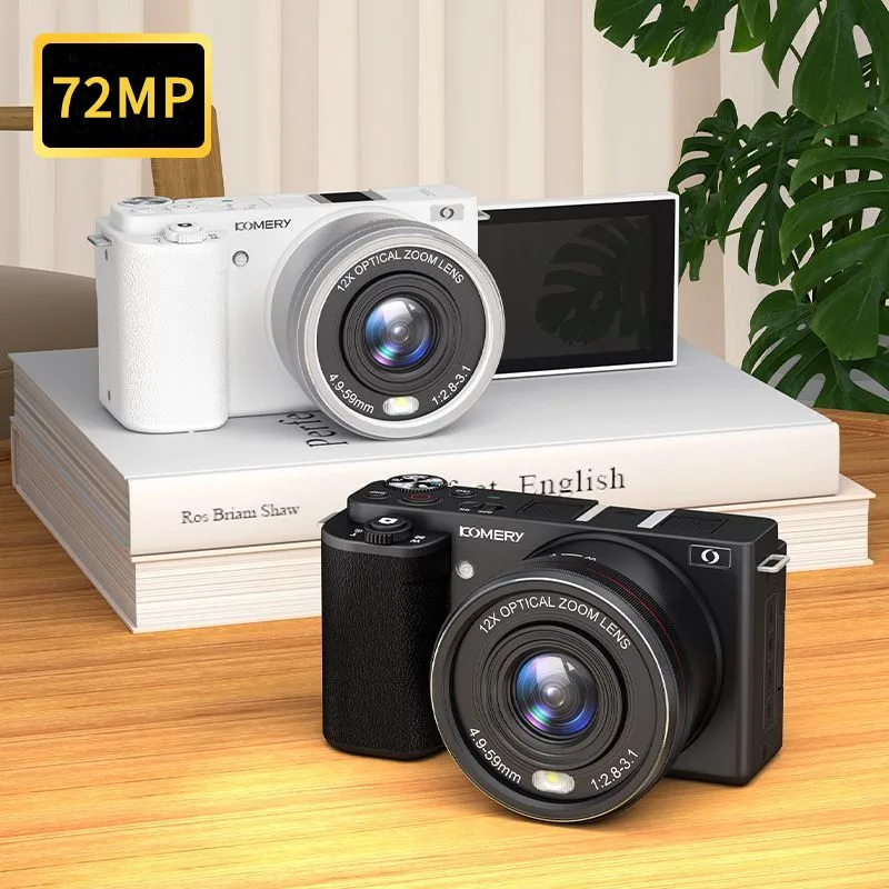 72MP Digital Camera for Photography 12X Optical Zoom Vlogging Camcorder YouTube 5K WiFi Auto Focus Livestream Video DSLR Cameras