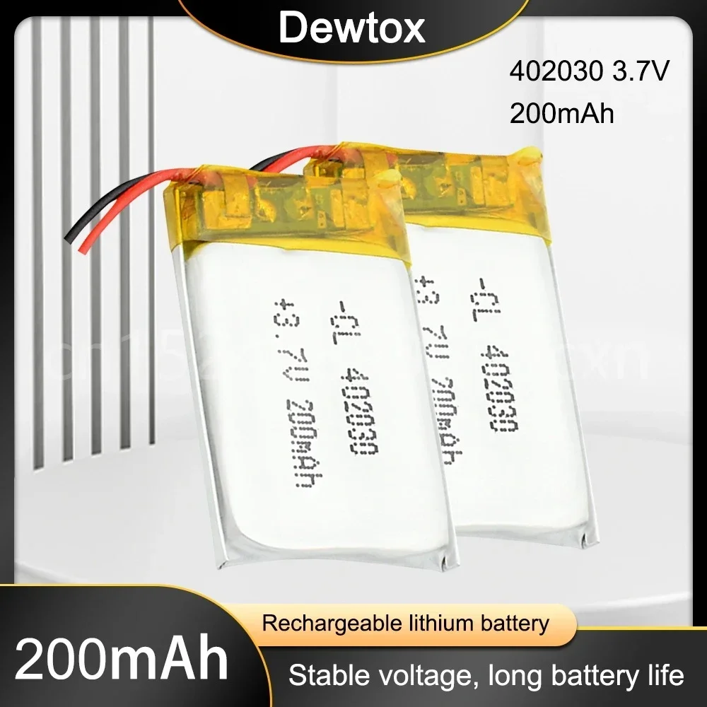 200mAh 3.7V 402030 042030 Lithium Li-ion Polymer Battery Rechargeable Li-po Batteries for Bluetooth GPS MP3 MP4 MP5 PSP