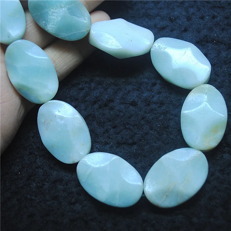 14 قطعة 20X30 مللي متر حجر امازونيتي الطبيعي فضفاض الخرز تويست شكل لتقوم بها بنفسك العثور على مجوهرات جيدة لارتداءك