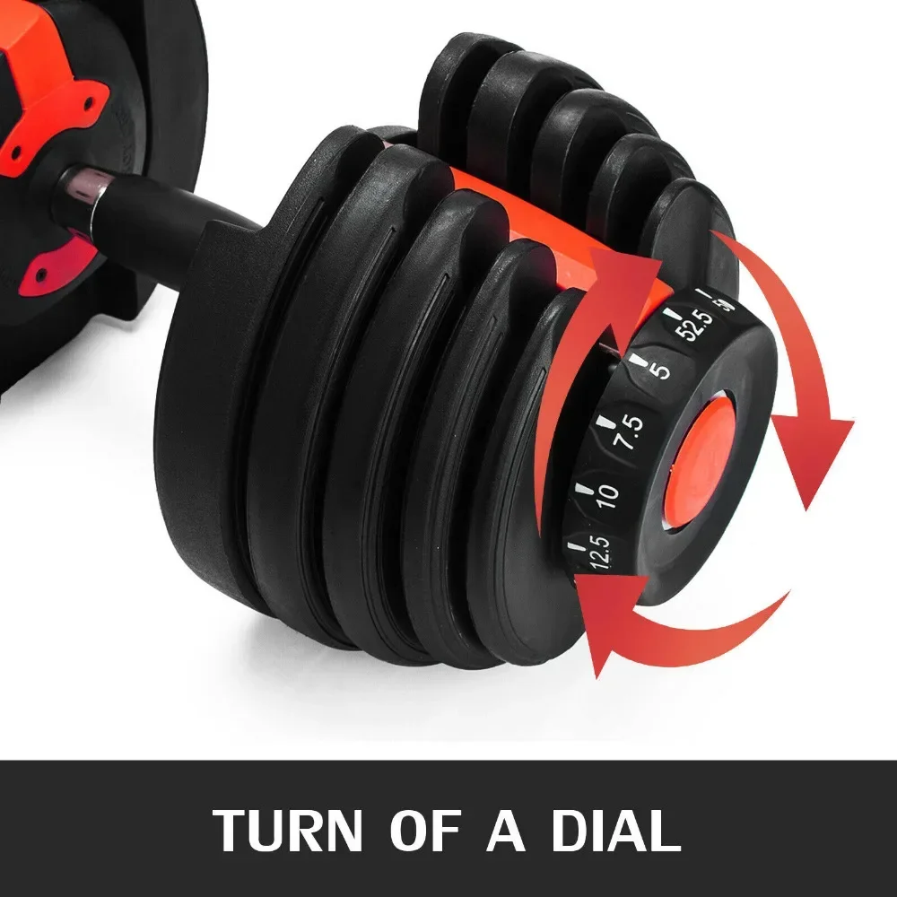 SIHAO Adjustable Dumbbell Set 24KG 52.5LBS Gym Equipment for Arm Muscle Training Quick-Change Weight Fitness Dumbbells