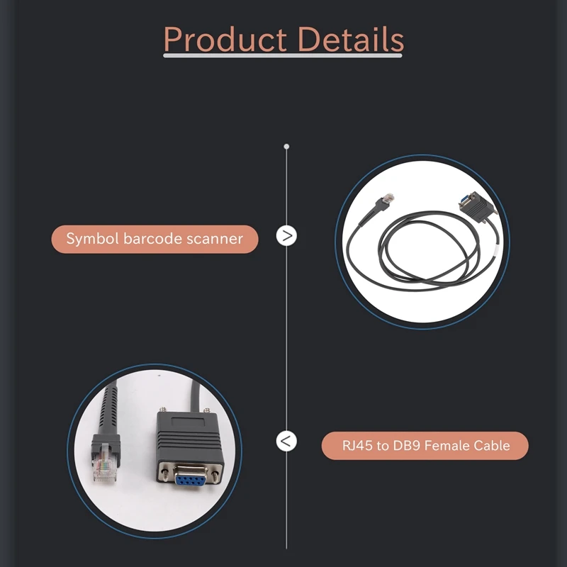 LS2208 RS232 Serial Cable CBA-R01-S07PAR For Symbol Barcode Scanner LS2208 6.5 Feet