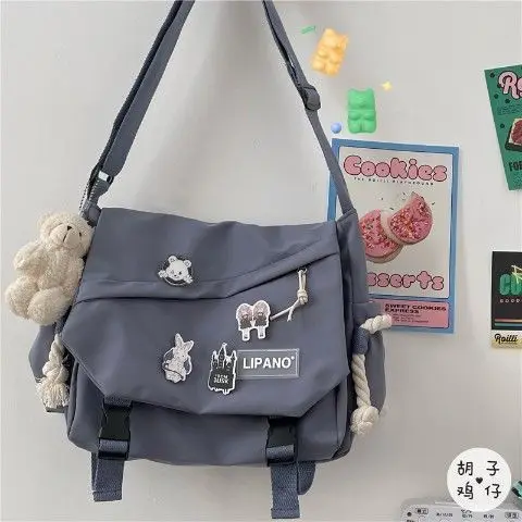 Nylonowe torebki torba na ramię o dużej pojemności Crossbody torby dla nastolatków dziewczyny mężczyźni Harajuku torba Student School torby Sac