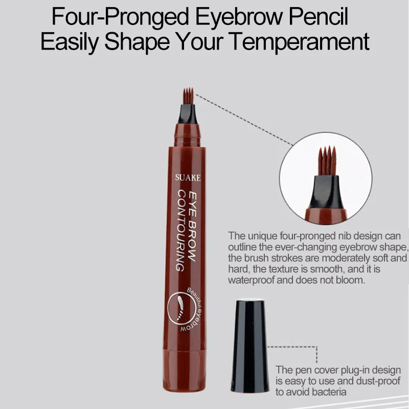 4 Points Waterproof Eyebrow Pencil 5 Colors Long Lasting Liquid Brown Eyebrow Pencil Tattoo Pencil Eye Cosmetic Beauty Makeup