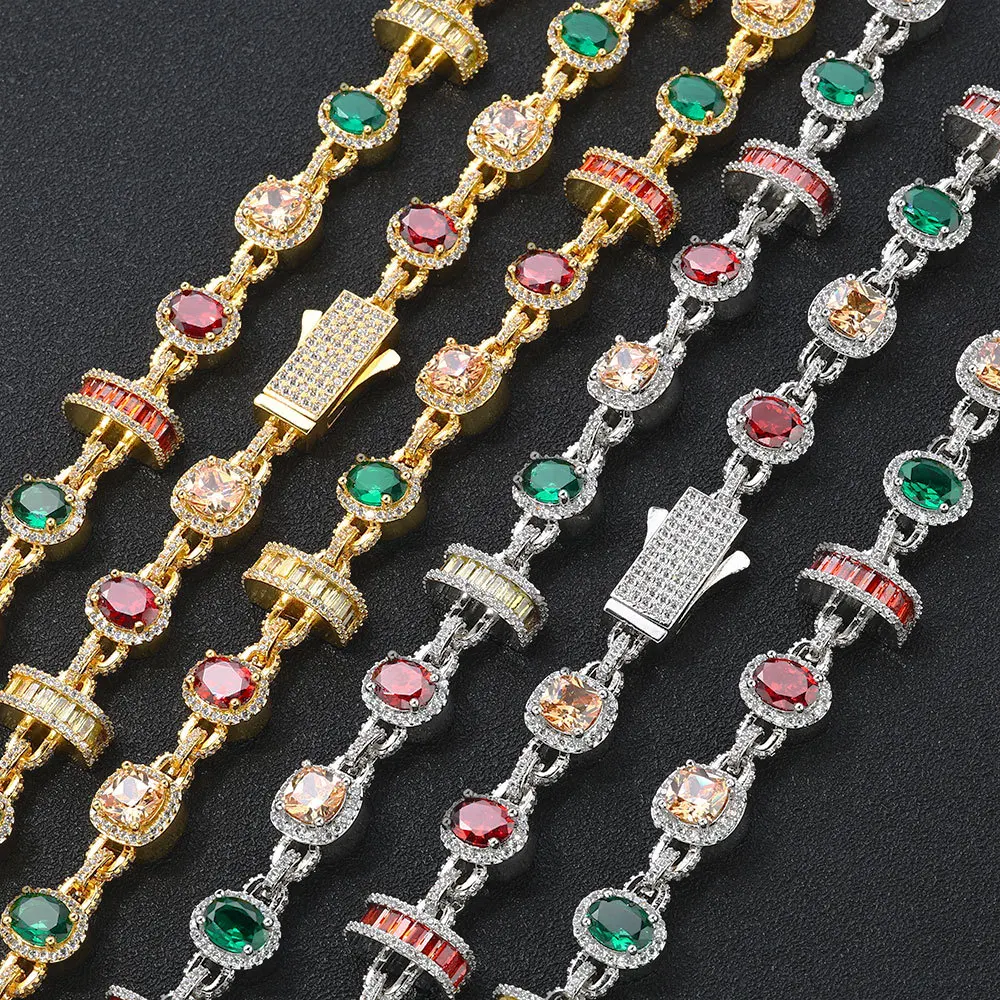 

Trendy & Versatile Men's Accessories - Hip-Hop Jewelry: Colored Gemstone Necklaces