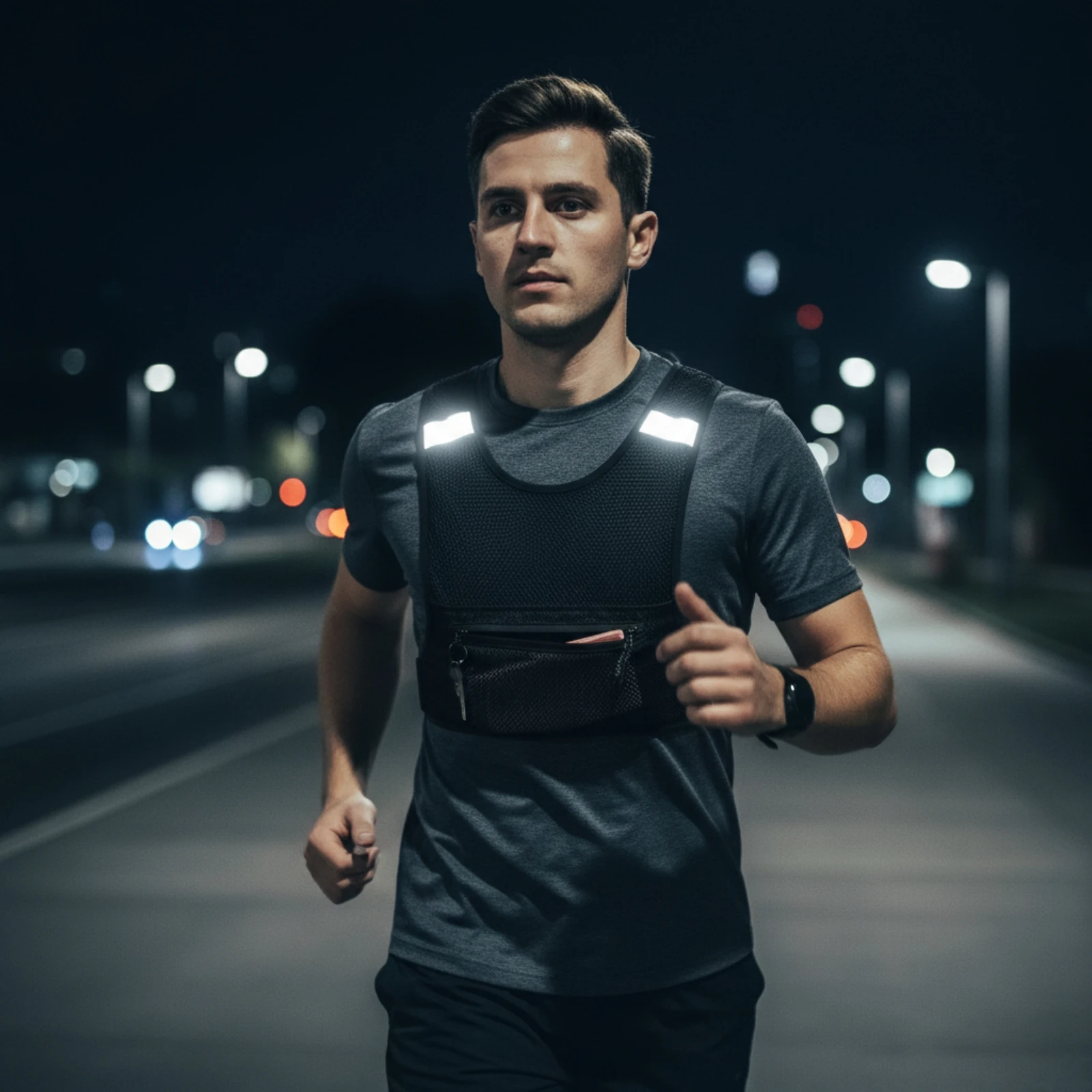 Trail Running Vest Adjustable Running Vest with Chest Straps Slim-Fit Secure Fit for Runners, Marathons, Cycling