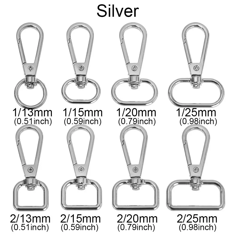 5PCS 13/15/20/25mm Metal Bags Strap Buckles Lobster Clasp Carabiner Snap Hook DIY KeyChain Bag Part Accessories