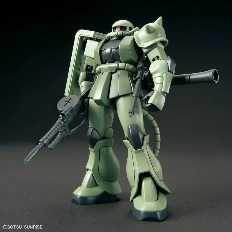 Bandai Genuine Gundam Model Kit HGUC 1/144 MS-06 Zaku Ⅱ Collection Gunpla Anime Action Figure Toys Gift For Children