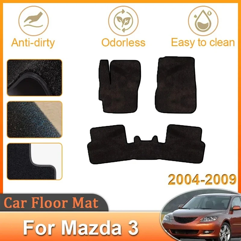 

Car Mats Floor For Mazda 3 Mazda3 Axela BK 2004~2009 2007 Anti-dirty Pads Flannel Rugs Floor Carpet Foot Cover Auto Accessories