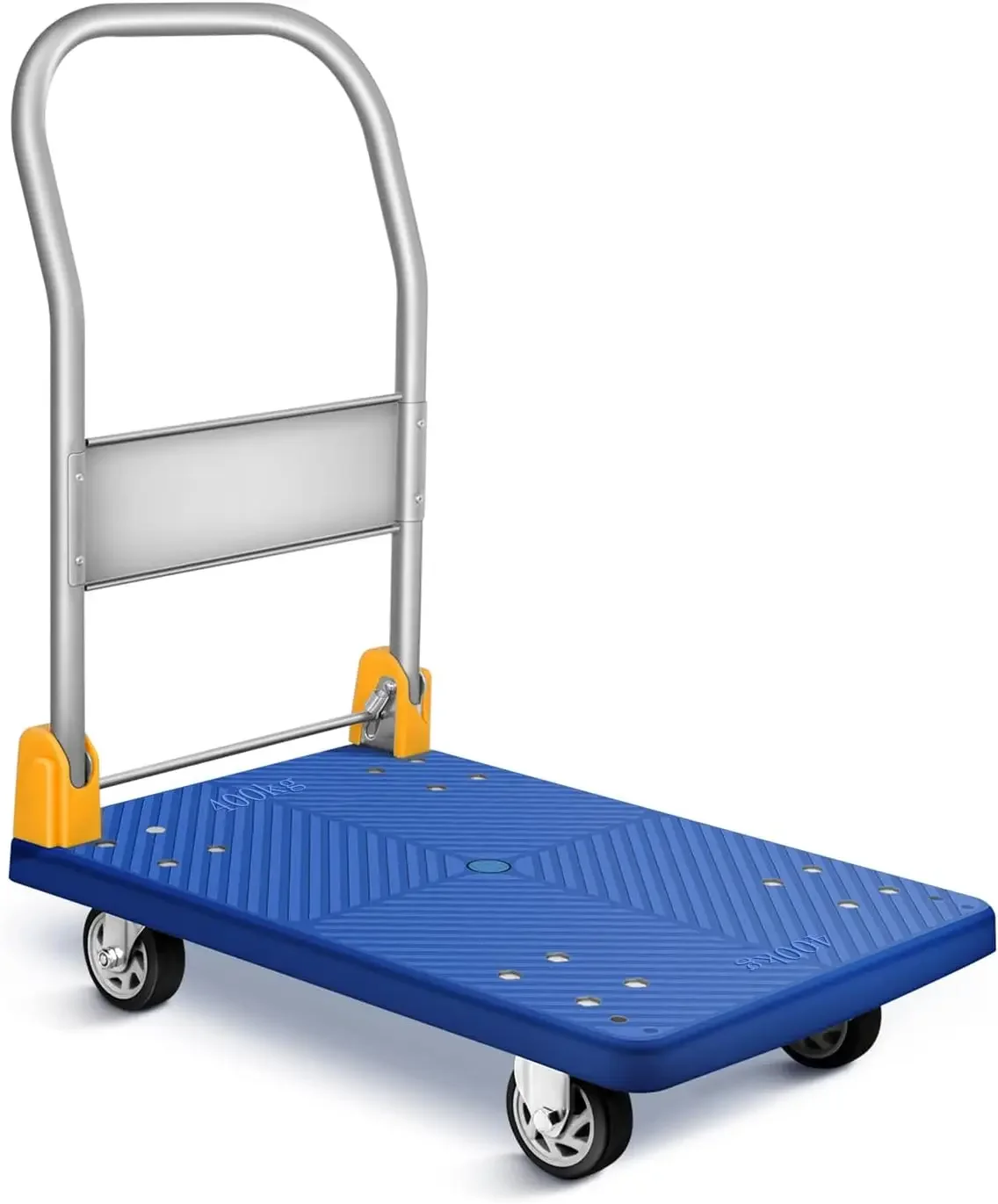 Platform Truck with 880lb Weight, Trolley 360° Swivel Wheels Foldable Push Hand Dolly Cart for Loading Storage, 880 lb Capacity,