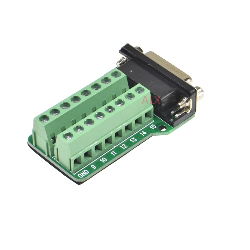1PCS DB15 15PIN 2 ROW female connector to terminal adapter D-SUB RS232 TO RS485 converter 15 pin terminal board Signal Module