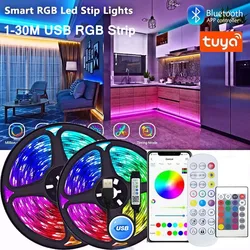 Tuya WIFI RGB LED Strip Light 5050 Bluetooth APP Control Led Flexible Diode Decor For Festival Christmas Party TV Desk Bedroom