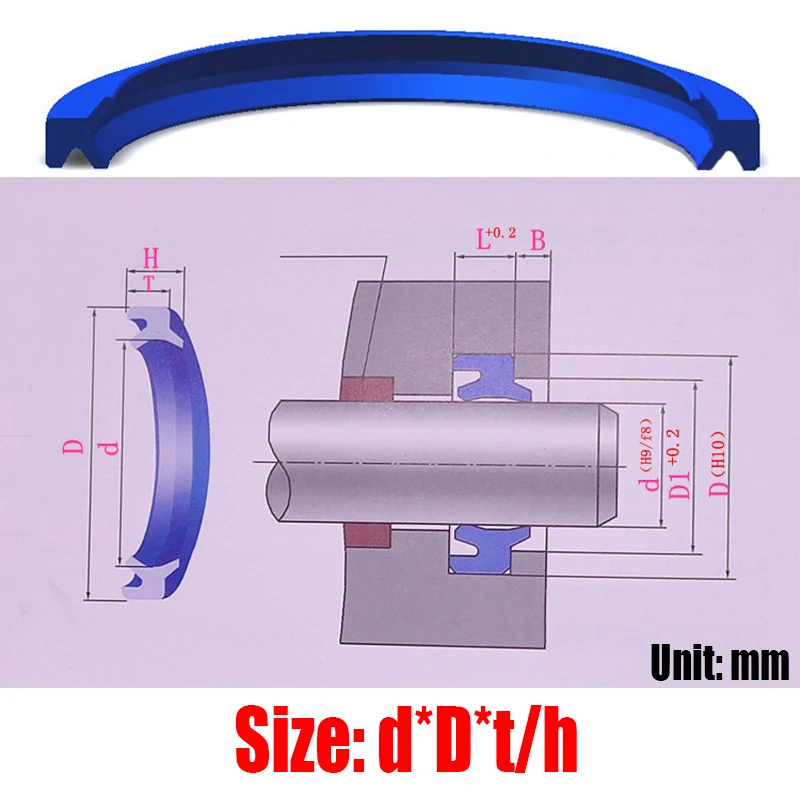 Polyurethane Hydraulic Cylinder Oil Sealing Ring ID 10-160mm OD 19.2-174mm DHS Type Shaft Sealing Ring Gasket Dust Ring