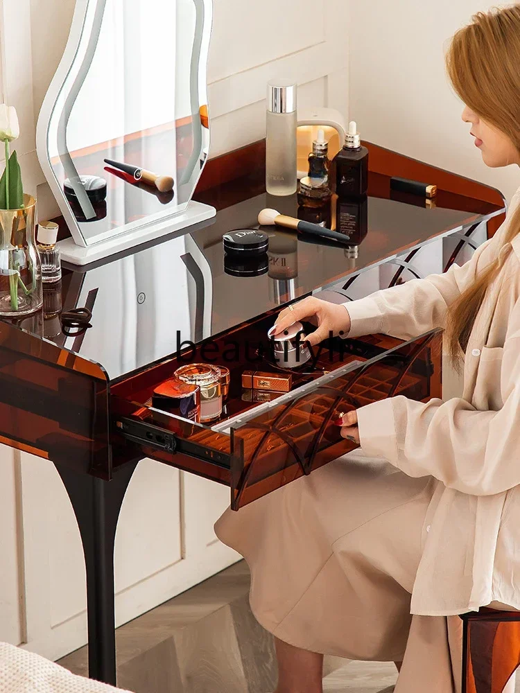 

Household makeup table bedroom simple acrylic makeup table small apartment designer model
