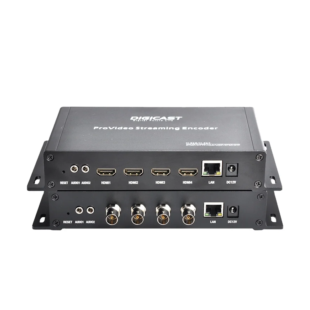 

DMB-8904A-EC DIGICAST 4* hd to IP H265 HEVC Stable Live H.264 Video Streaming IP video Encoder for Youtube facebook ustream