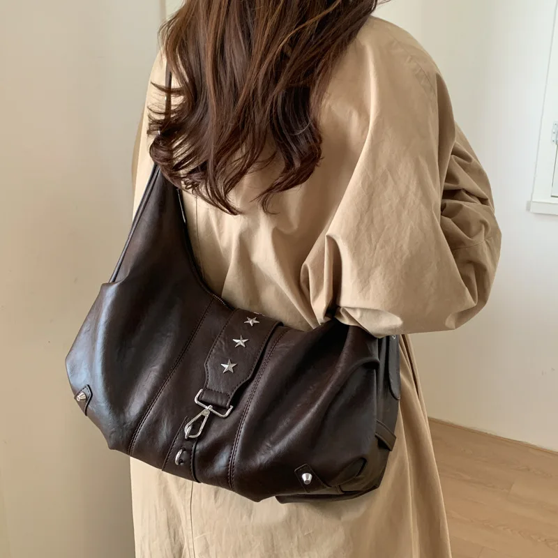 حقيبة زلابية عتيقة 2025، محفظة كتف عصرية للنساء، حقيبة كروس بسيطة، حقيبة أنيقة من النهار إلى الليل، حبال مزخرفة #3