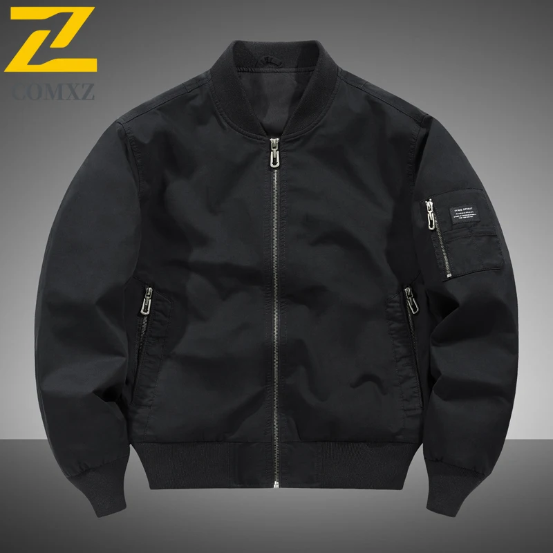 COMXZ New Men Jacket Fashionable Baseball Collar Adventure Windproof Coat Casual Hiking Versatile Lightweight Autumn Outerwear